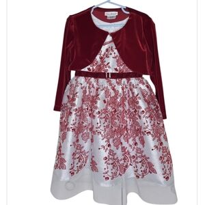 Jona Michelle Special Occasion Dress And Velour Bolero Jacket Size 5